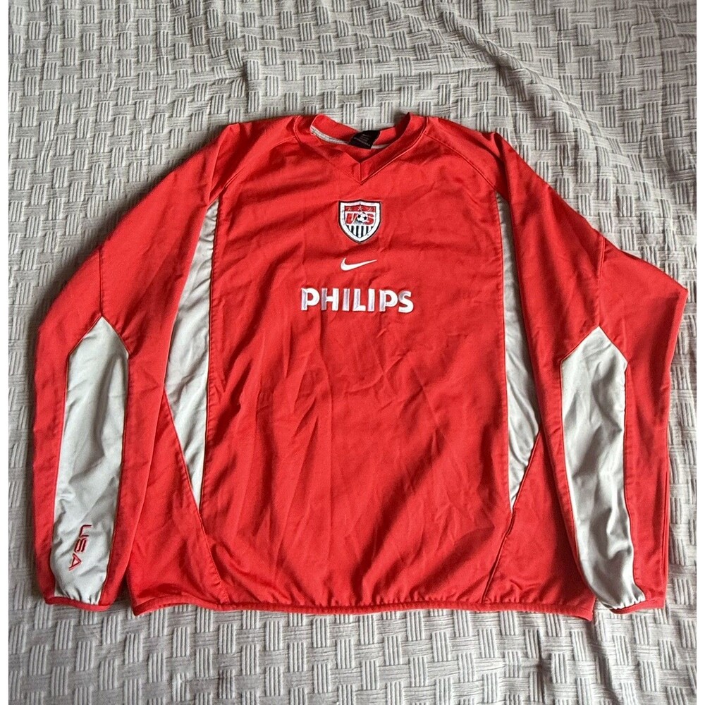 VTG 2002-2003 Nike USA USMNT Philips Soccer Training Pullover Windbreaker XL